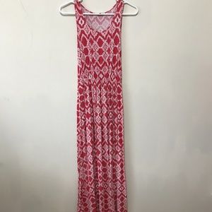 Charlotte Russe Coral Printed Maxi Dress XS